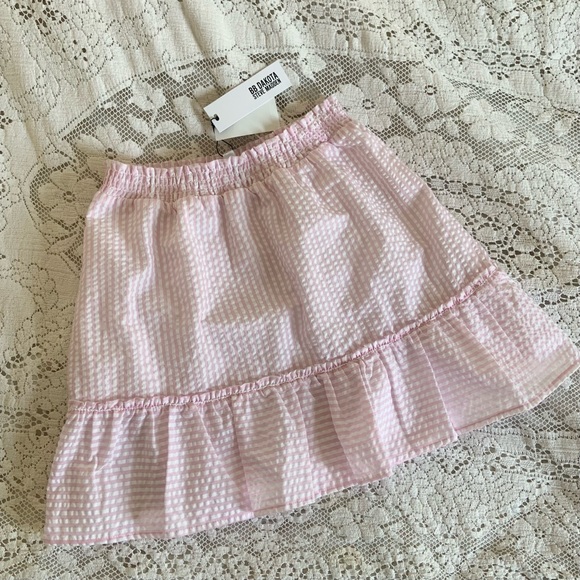 BB Dakota Pink and white gingham/plaid skirt NWT - Picture 1 of 4